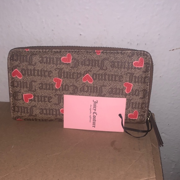 Juicy Couture Brown Wallet with Red Heart Accents - Picture 5 of 7